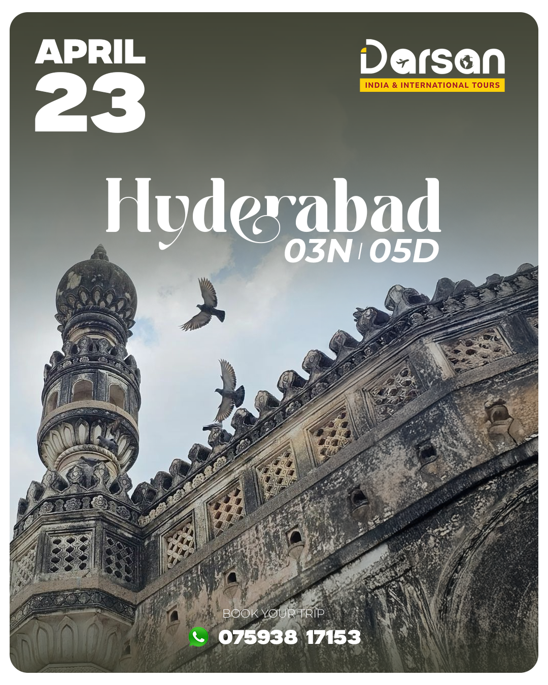 Hyderabad Group Tour By Train – April 23