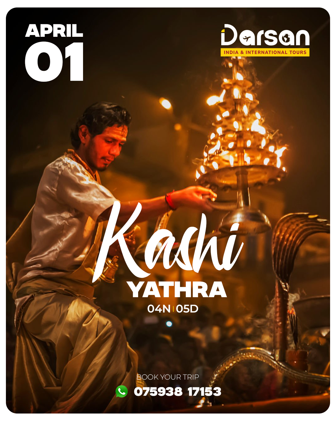 Kashi – Varanasi | Prayagraj | Ayodhya (Flight) Apr 01