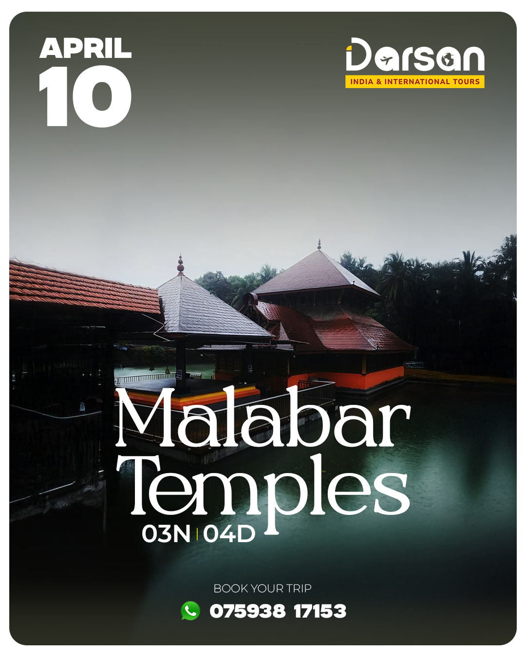 Malabar Temples Group Tour Package April 10