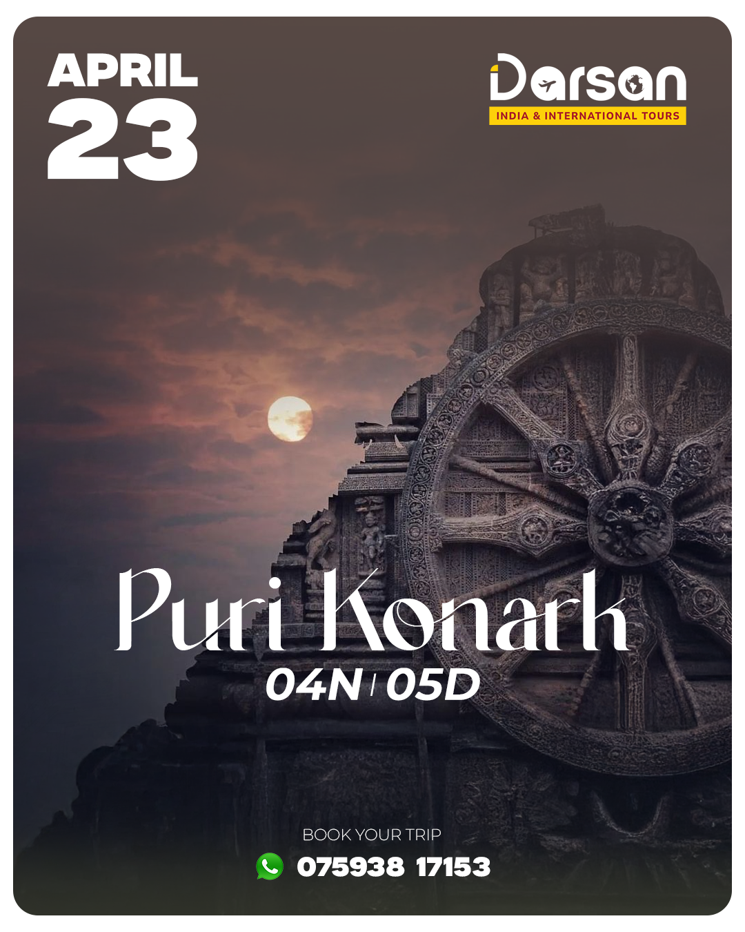 Puri–Konark Group Tour Package – April 23