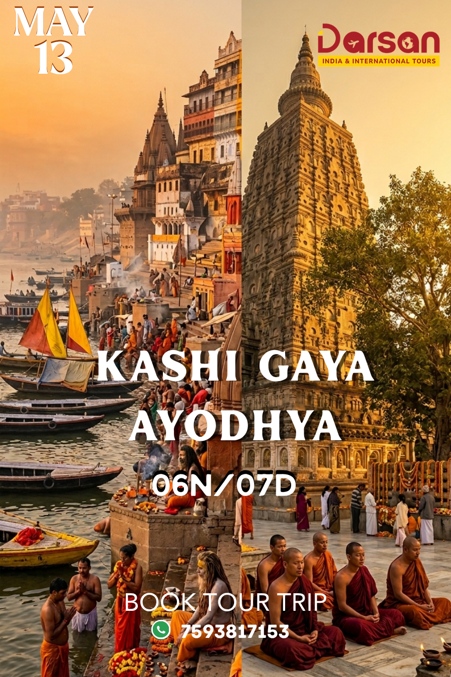 Kashi–Gaya–Prayagraj Group Pilgrimage Tour Package – May 13