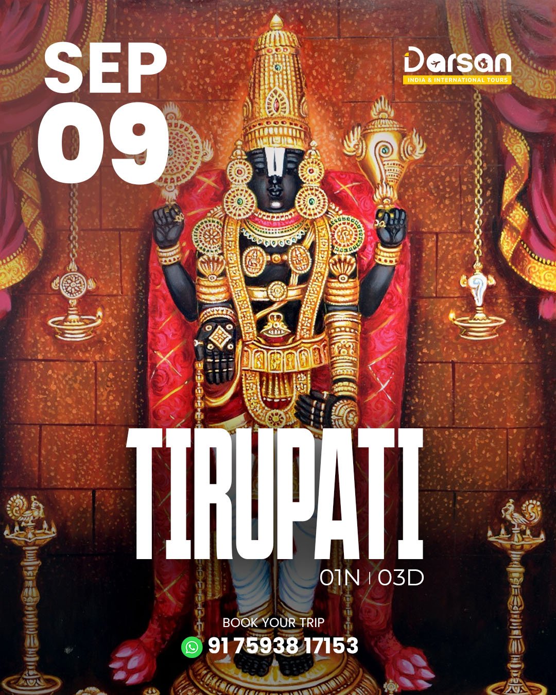 Tirupati Darshan Group Tour (By Train) Sep 09